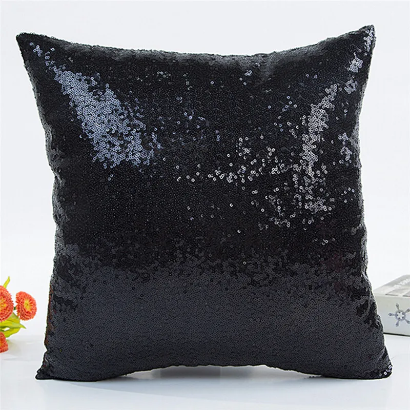 12 Solid Color Glitter Sequins Throw Pillow Case Cafe Home Cushion pillow covers paillette pillowslips quality drop ship