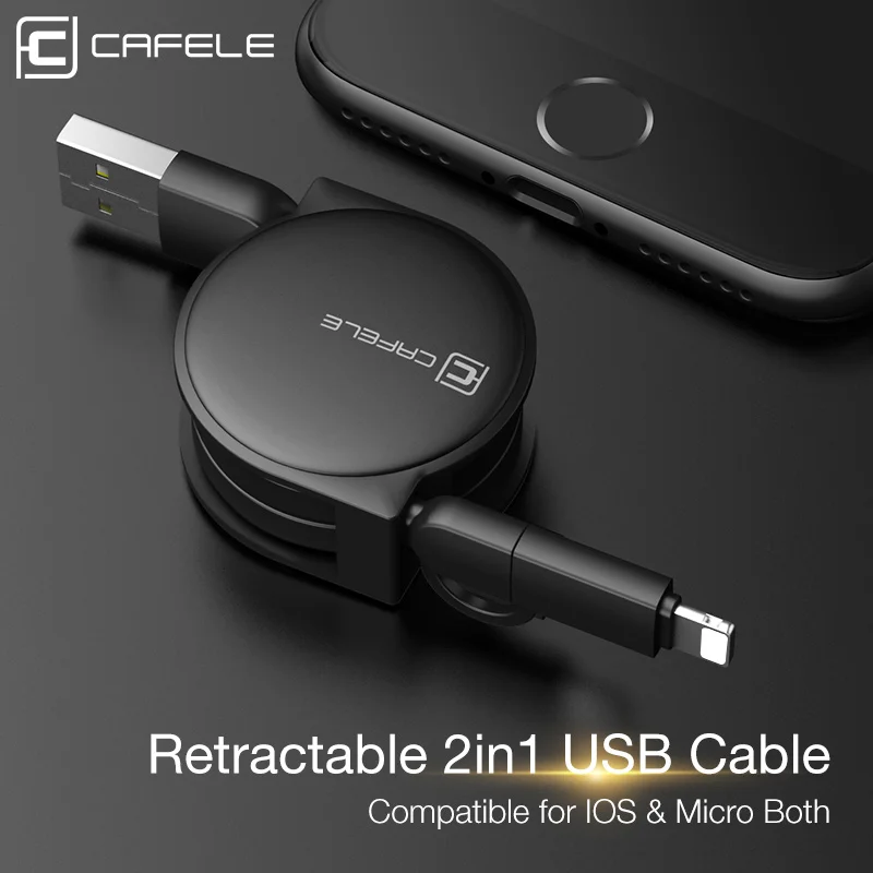 Cafele 1 متر 2 في 1 usb كيبل شحن سريع ل فون 7 ثانية 6 نوع c كابل مايكرو usb لسامسونج xiaomi 6 Mi5 s8 الهاتف المحمول الكابلات