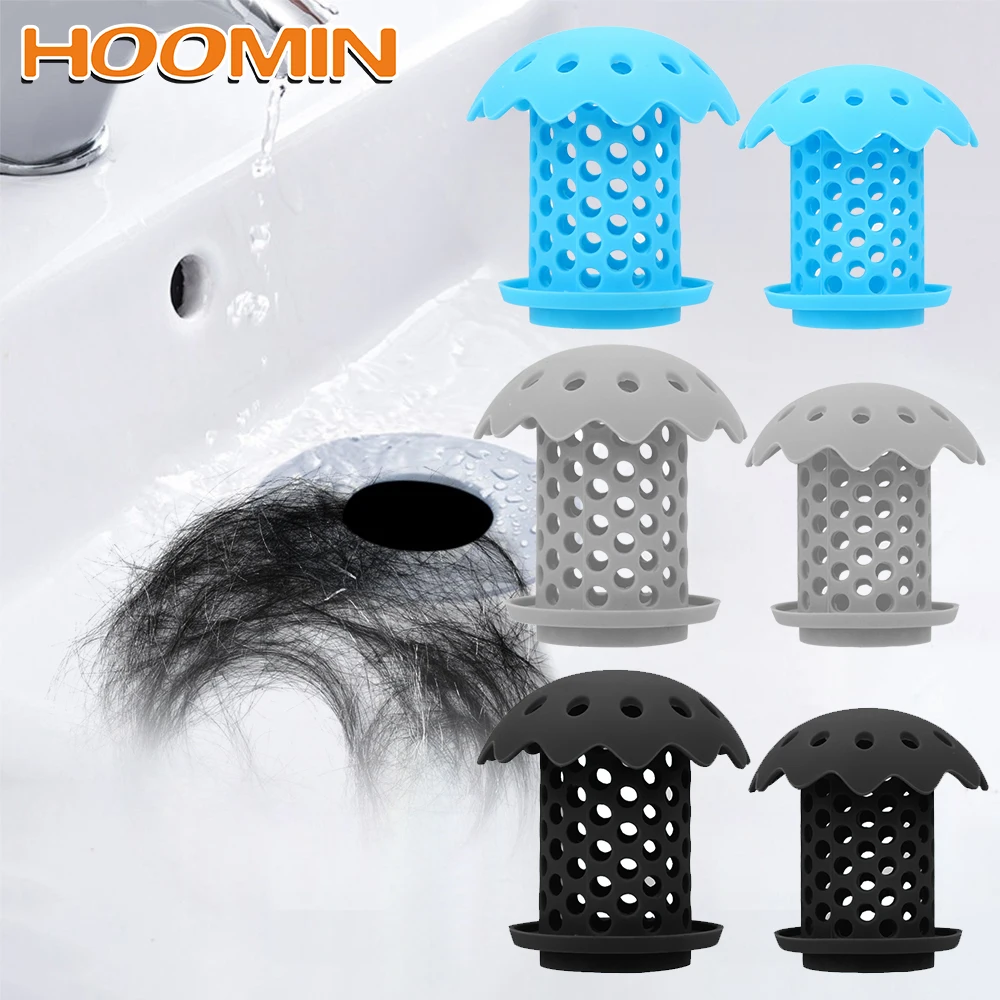 

HOOMIN 2 piece/Set Hair Stopper Durable Silicone Drain Strainer Bathtub Sink Drain Hair Catcher Bathroom Accessories