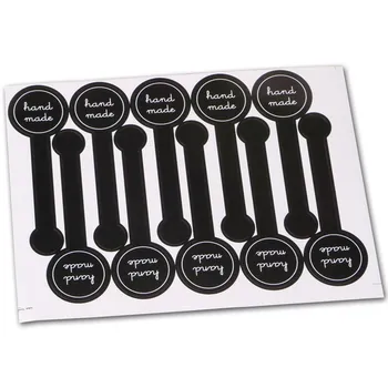 

10sheets Self-adhesive Long Style Hand Made Black Handmade Packaging Sealing Label Sticker DIY Gift Stickers