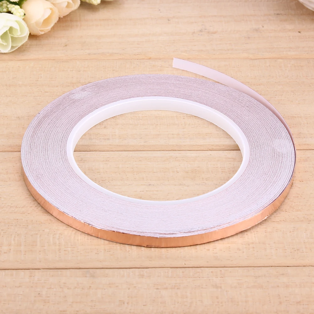 20 Meters Single Side Conductive Copper Foil Tape Strip Adhesive EMI Shielding Heat Resist Tape