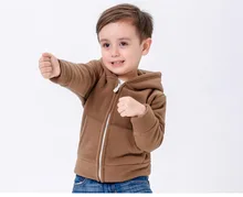 2-6Y Spring Boys And Girls Cardigan Coat Jacket Kid Pure Color Outfit Kids Clothings Children Fleece Outwear Jacket KW-1635