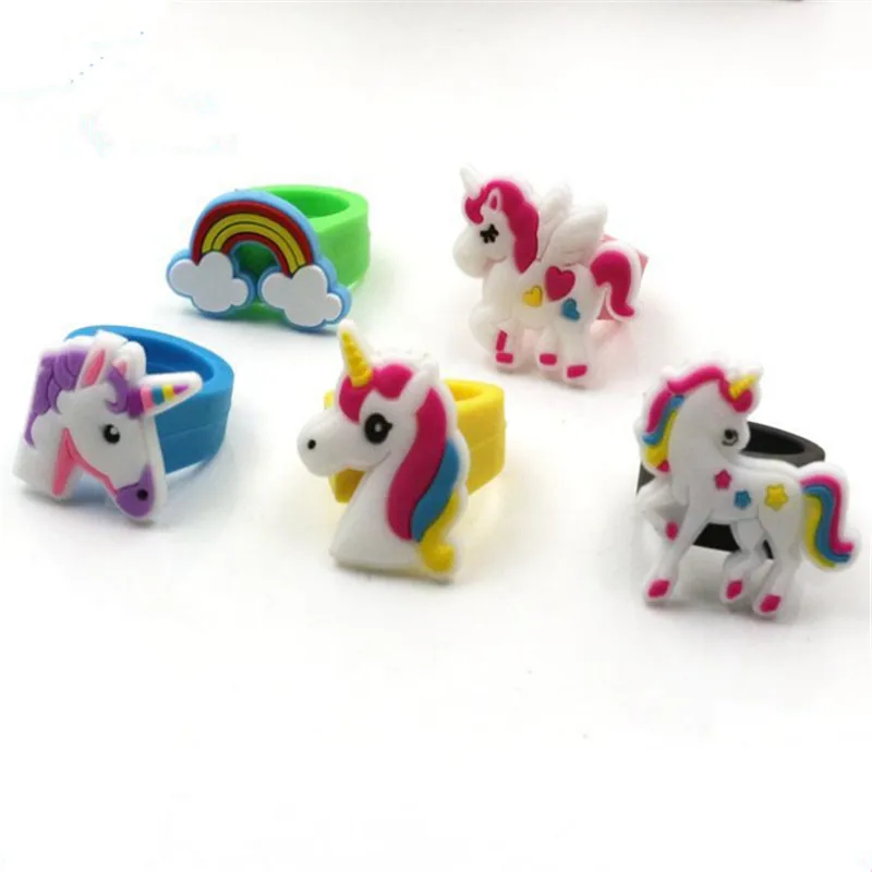 

Unicorno Theme Party 10pc Unicorn Ring Child Rings Unicorn Party Favor Birthday Party Decorations Kids Wedding Gifts for GuestsS