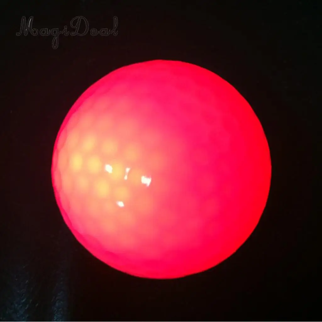 MagiDeal 6 Pieces Glow In Dark LED Light Up Golf Ball Official Size Tournament Ball ( 6 Colors)