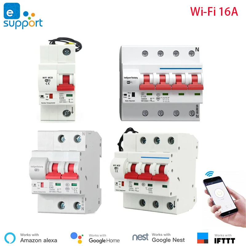 

16A eWeLink WiFi Smart Circuit Breaker Automatic Switch overload short circuit protection , work with Amazon Alexa Google home