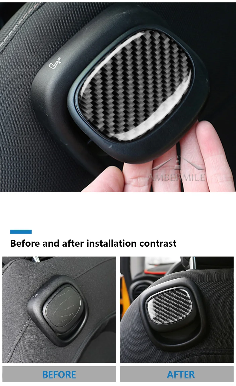 Car Interior Carbon Fiber Seat Handle Stickers Cover Trim Decals for Mini Cooper F55 F56 Accessories Car Styling (3)