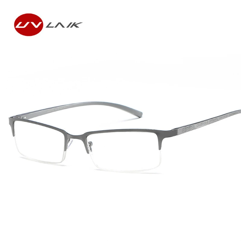 

UVLAIK Men Reading Glasses Alloy Frame Presbyopic Prescription Eyeglasses +1.0 +1.5 +2.0 +2.5 +3.0 +3.5+4.0