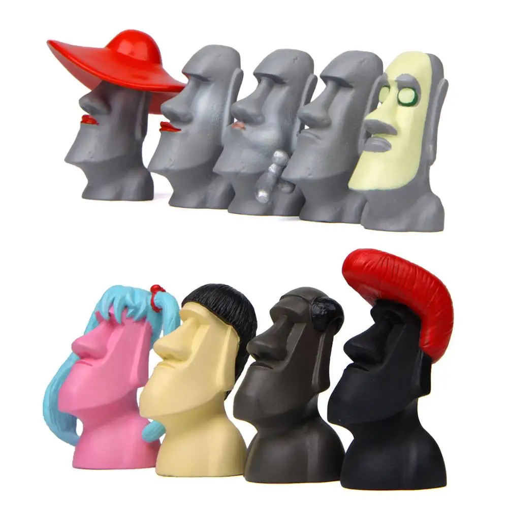 Каменные статуи Moai забавная полимерная миниатюрная гигантская статуя на