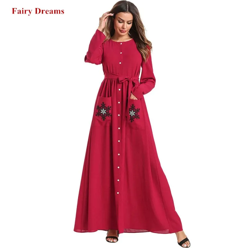 

Muslim Abayas For Women Turkish Long Bandage Shirt Dress Dubai Bangladesh Kaftan Red Caftan Islamic Clothing Plus Size Robe 2019