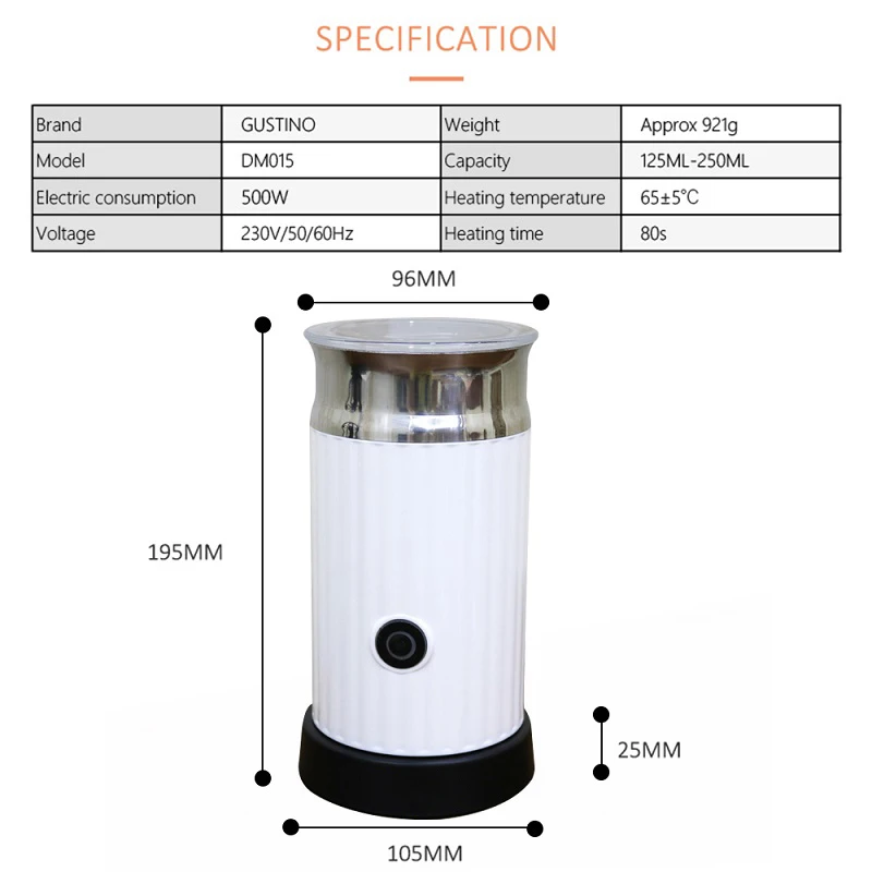 Автоматический молоковзбиватель с контейнер из нержавеющей стали для мягкой пены капучино Электрический Кофе машина горячий/холодный ЕС Plug