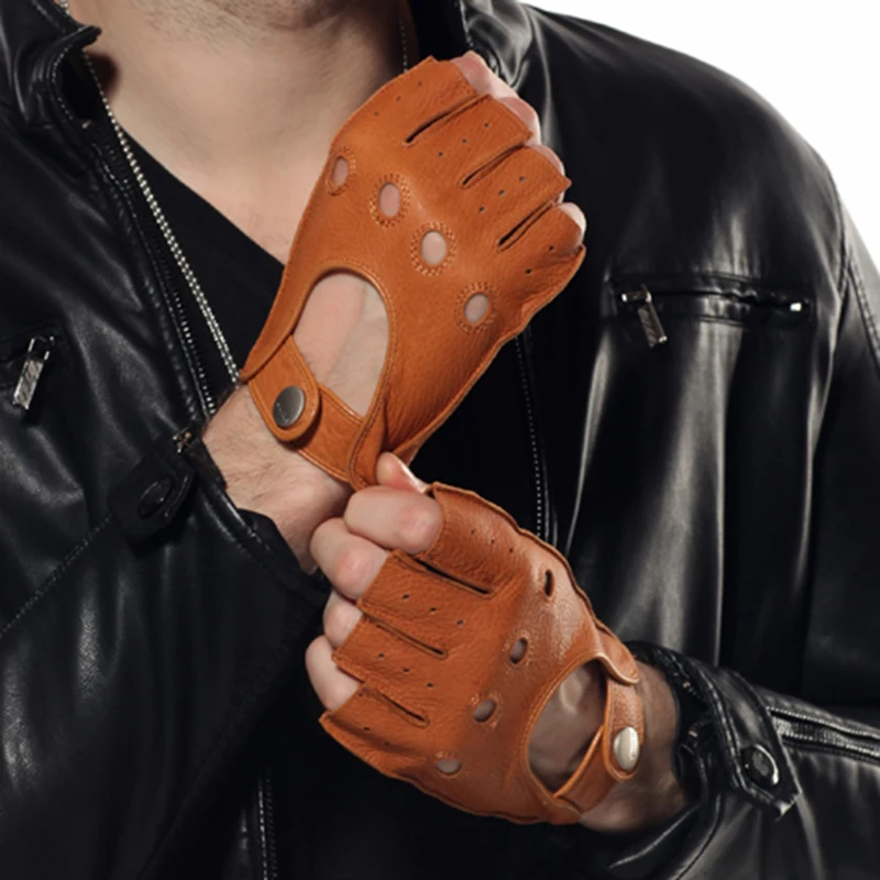 ELMA Men/'s deerskin fingerless gloves EM001W-super