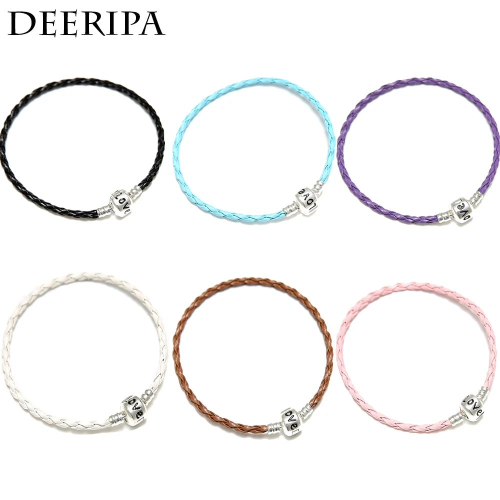 

CUTEECO High Quality DIY Brand Bracelet Jewelry Leather Chain For Women 6 Color Simple Couple Charm Rope Fit Brand Bracelet