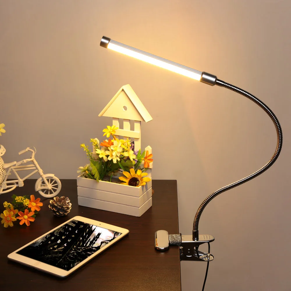 

Led reading light table 6W eye protection desk lamp with Clip two level brightness switch dimmer table lamp