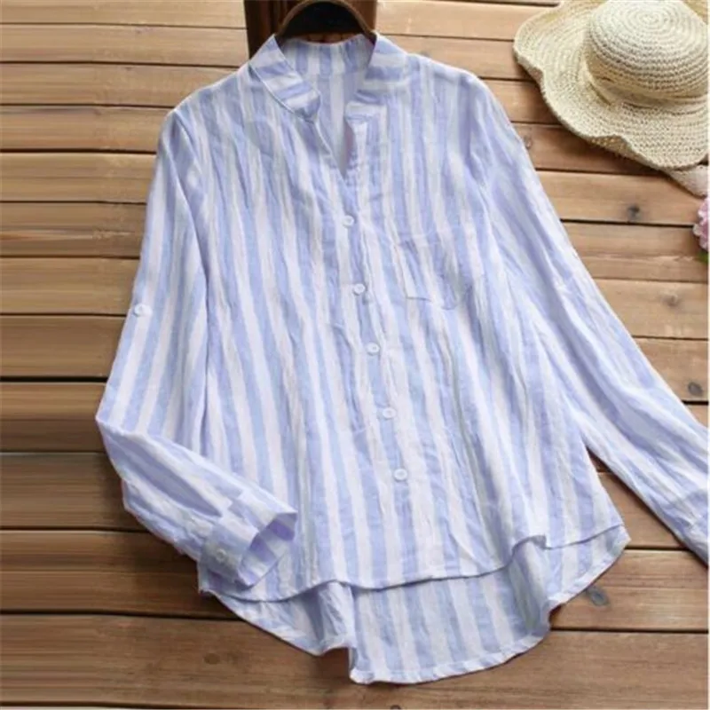 Summer Womens Striped Baggy Blouse Ladies Casual Loose Tunic Tops Size S-XL Summer Womens Striped Baggy Blouse Ladies Casual Loose Tunic Tops Size S-XL