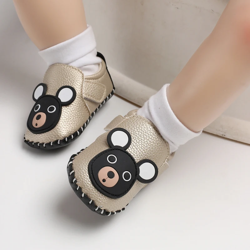 Новорожденных Повседневная детская обувь милые животные узор дети мальчики милый мультфильм ходунки для начинающих ходить кроссовки из искусственной кожи обувь