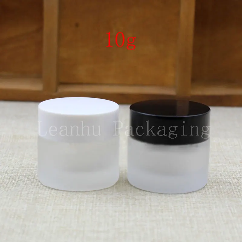 

10G Transparent Frosted Glass Jar, 10CC Mask/Eye Cream Sample Bottle, Empty Cosmetic Container, Makeup Sub-bottling