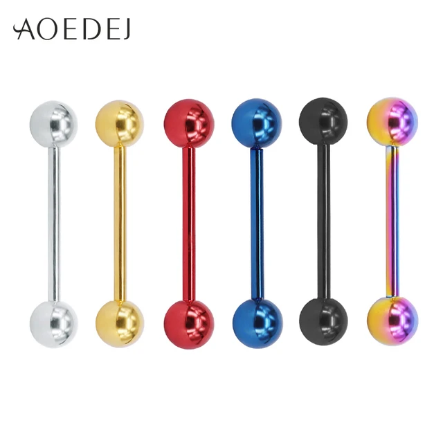 Buy AOEDEJ 6 Colors Tongue Piercing Barbells Stainless