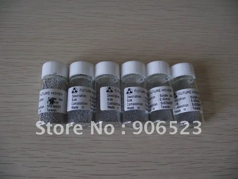 

Free shipping most commonly use leaded 6 Bottles 0.4 0.45 0.5 0.55 0.6 0.76mm BGA solder ball