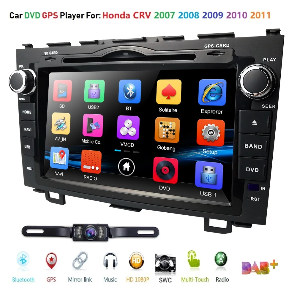 Подходит для HONDA CRV 2008 2009 2010 2011 gps Navi " автомобильный стерео dvd-плеер радио карта Автомобильный мультимедийный плеер монитор Autoaudio CAM DAB BT