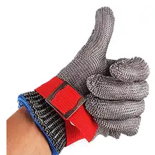 Защитные перчатки, 10 шт./лот, нержавеющие устойчивые к порезам перчатки, оборудование для мясника, инструменты для обработки мяса, защитные перчатки красного цвета, размер L