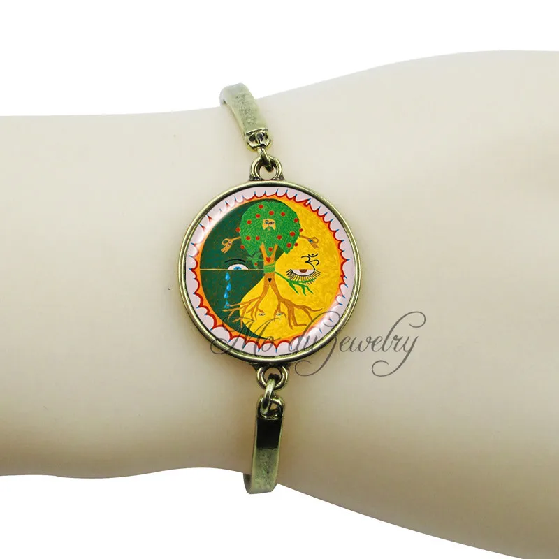 Orange green yin yang jewelry yin yang bracelet cross
