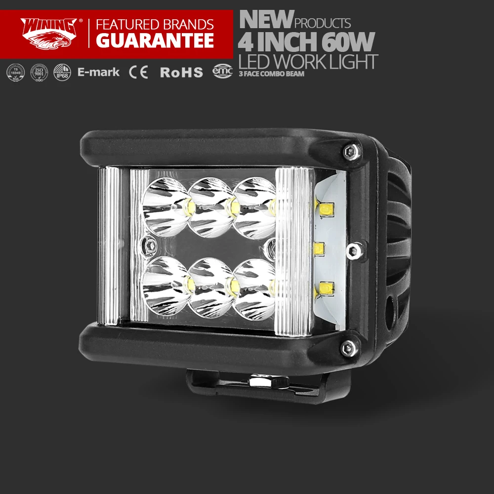 3 face 4 inch 60W LED Full Reflector LED Work Driving light set 4x4