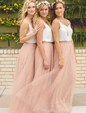 Trendy Blush Bridesmaid Dresses Sexy V Neck A Line Prom Dresses Cheap Bridesmaid Gown Vestido De