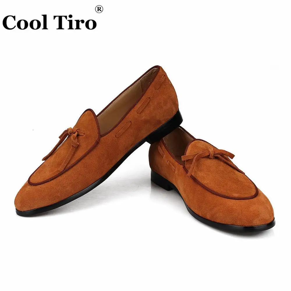 Brown SUEDE LOAFERS WITH LEATHER BOW (5)