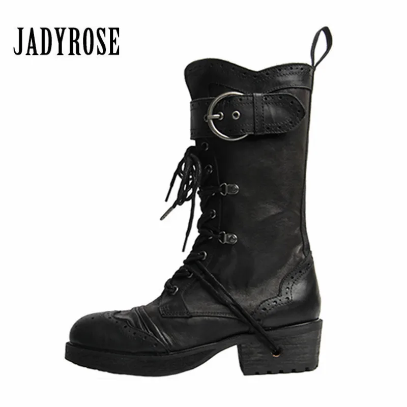 Jady Negro Estilo Nuevo Punk marrón Botas Goma Zapatos Mujeres Correas Negro 2019 De Mujer Plataforma Rosa 6rqxtw6C