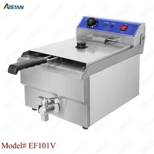 EF101V stainless steel electric deep fryer fried chicken fried potato chips for kitchen appliance ce rohs square gas fryer stainless steel kitchen potato chips chicken 12 liter deep frying machine single tank food processors