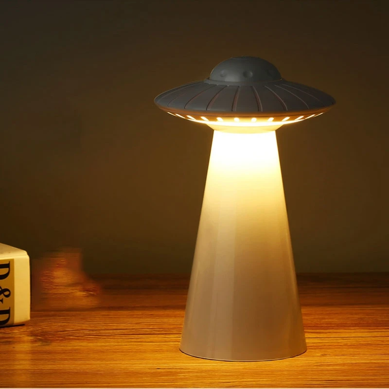 UFO Dimmable Mini LED Night Light USB Rechargeable Table Lamp for Kids Bedside Bedroom Living Room Study Atmosphere Lighting (3)