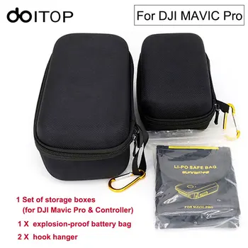 

DOITOP Portable Hardshell Storage Box Case for DJI Mavic Pro & Controller With LI-PO Battery Explosion-proof Bag Pouch For DJI