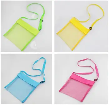 

5color Wholesale Blanks Children Mesh Shell Beach seashell Bag Kids Beach Toys Receive Bag Mesh Sandboxes Away SL5731