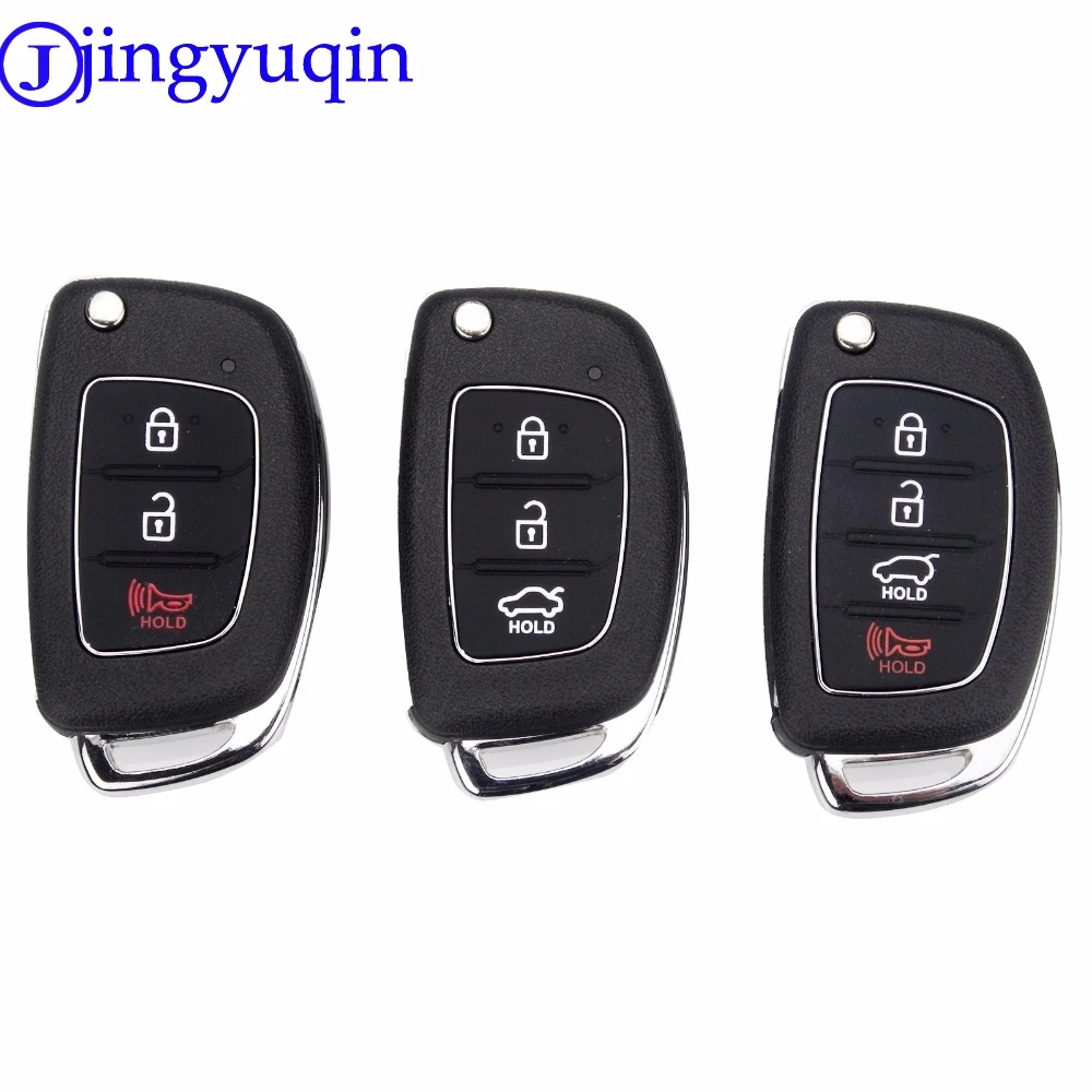 

jingyuqin 3/4 Buttons Flip Folding Remote Car Key Fob Shell Case Cover For Hyundai HB20 SANTA FE IX35 IX45 Accent I40