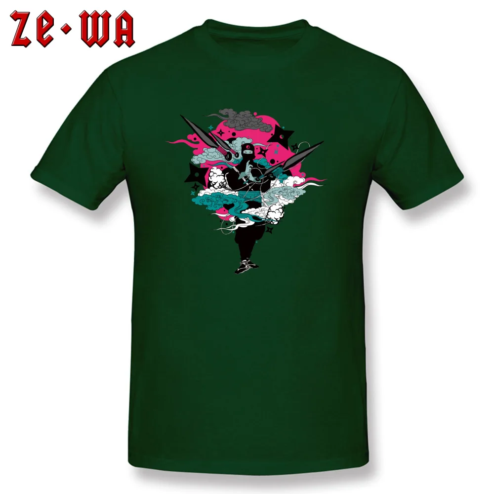 Men Brand Tops Shirts Round Collar VALENTINE DAY 100% Cotton T Shirts Europe japan samurai ninja japanese color T Shirts japan samurai ninja japanese color dark