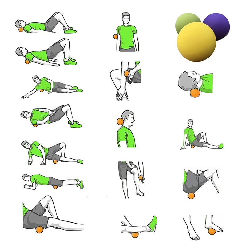 Gmarty 1Pc Massage Ball Pain Stress Relief Trigger Point Therapy For Muscle Knot Fitness Yoga Lacrosse Balls Hockey Ball