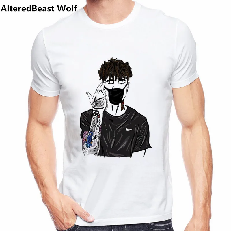 2018 Xxxtentacion Character Print T-Shirt Fashion Casual Fitness Cool O-neck Men's T Shirt Summer Short Sleeve Men Clothing