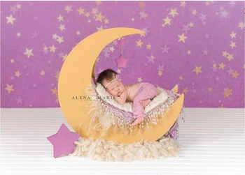 

Hot Pink Photography Backdrop Gold Twinkle Twinkle Star Photo Background Baby Birthday Banner Custom Newborn Photography Props