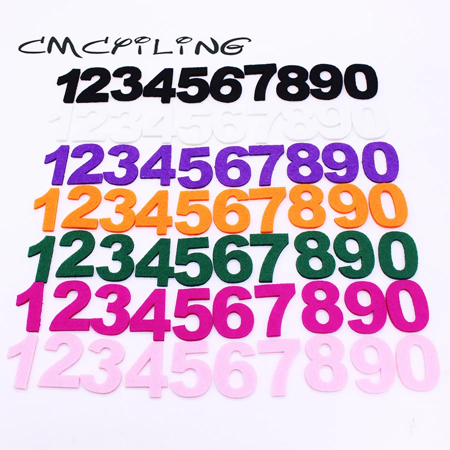 Felt Figures Numbers 0-9 Needlework Sewing Craft Scrapbooking Home Decoration 3mm Thick Felts Materials 10pcs CMCYILING