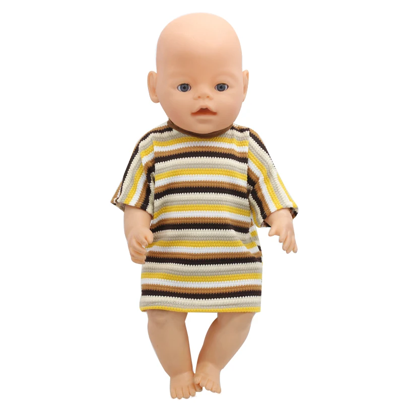 Buy Baby Doll Clothes 6 Colors Short Sleeves Striped