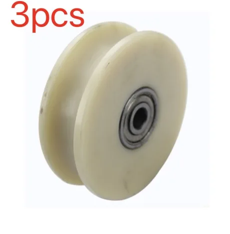 

3PCS Wheel D:100mm (4inch)U Groove Nylon Mute Sliding Door Pulley