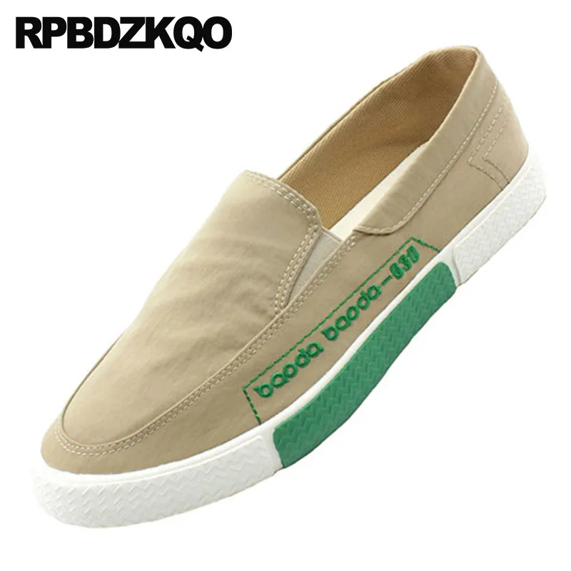 Skate 2021 Driving Slip On Green Breathable Flats Walking Soft Soled Trainers Embroidery Black Sneakers Men Canvas Shoes Casual |