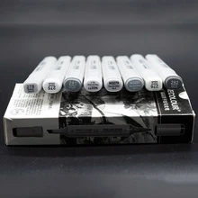 8 цветов серый художественный маркер с двойным наконечником чернила на спиртовой основе нейтральный серый цвет эскиз тона Профессиональный артист эскиз Маркеры Ручка