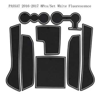

For 2016 2017 Volkswagen Passat Car Gate Slot Mat Rubber Anti-slip Door Pad Auto Cup Holder Mat Car Interior Decor Accessories