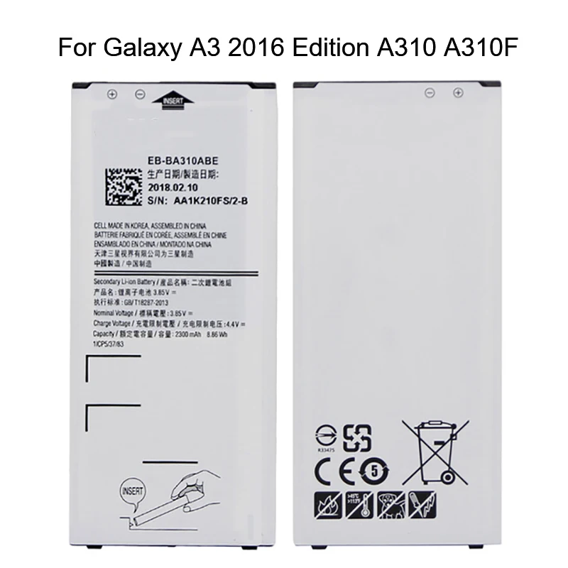 Оригинальный EB BA310ABE запасной аккумулятор для Galaxy A3 2016 Edition A310 A310F батареи