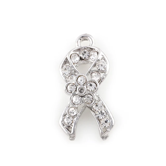 20 unids/lote, los más nuevos encantos de lazo de cáncer de cristal, color dorado y plateado, colgante para pulsera, collar, fabricación de joyas|pendants for bracelets|cancer charmspendant for bracelets making - 20 unids/lote, los más nuevos encantos de lazo de cáncer de cristal, color dorado y plateado, colgante para pulsera, collar, fabricación de joyas|pendants for bracelets|cancer charmspendant for bracelets making -