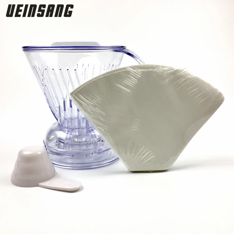 

500ML Coffee Filter Cup and 40PCS Paper Filter Set Espresso V60 Coffee Dripper Creative Clever Cup Filter Paper Drip Coffee Pot