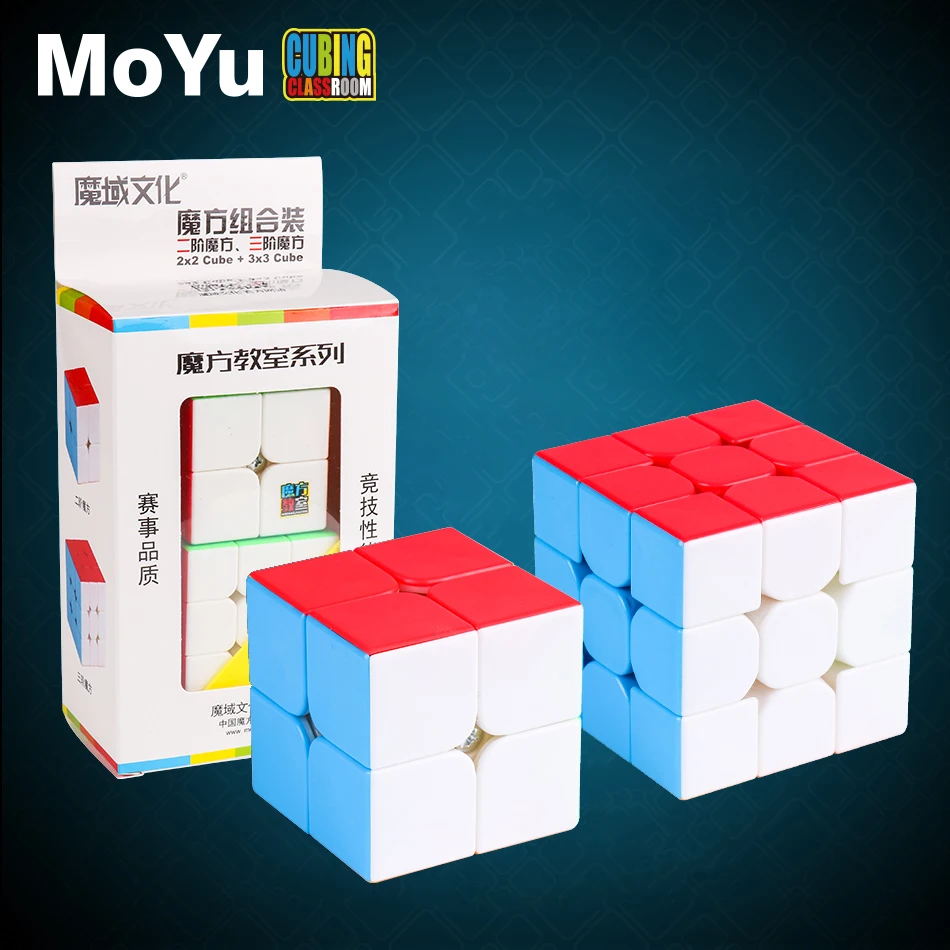 

Moyu 2Pcs Funny Cube Set 2x2 3x3 Professional Speed Magic Cube 2x2x2 3x3x3 Sticker Stickerless Puzzle Cube For Kids Toys Gift
