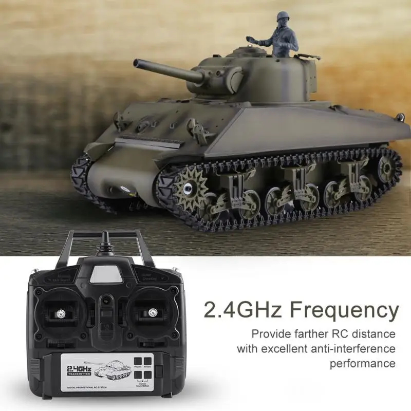 

Heng Long 3898-1 1/16 Scale 2.4GHz Remote Control Simulation Model Sherman M4A3 RC Tank for kids boy cool gifts