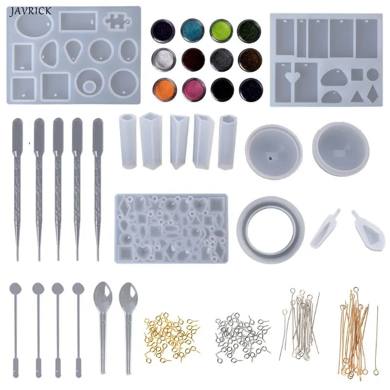 

1 Set Silicone Mold Jewelry Epoxy Mould Tool Set For DIY Craftsmanship Pendant Flash Sequins Decoration Handmade Making Tools